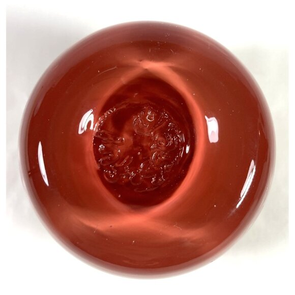 Glass.ful Votive Candle Holder Cherry Red Handblown Cased Glass Canadian - Picture 5 of 8
